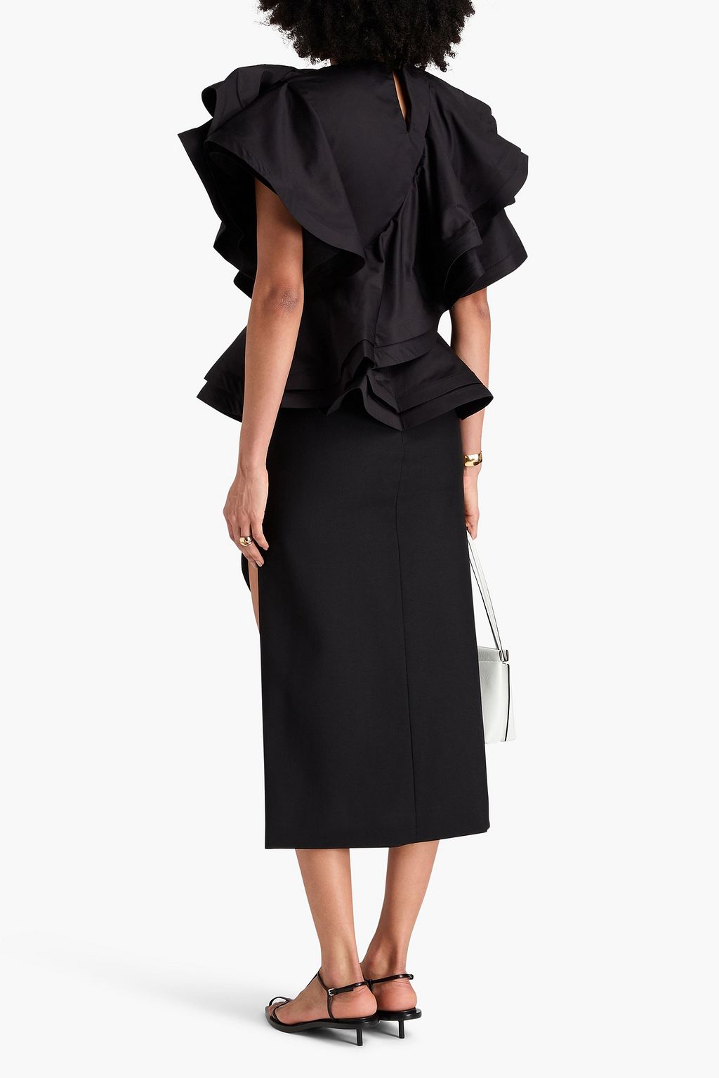 PALMER//HARDING Blossom ruffled cotton-poplin blouse