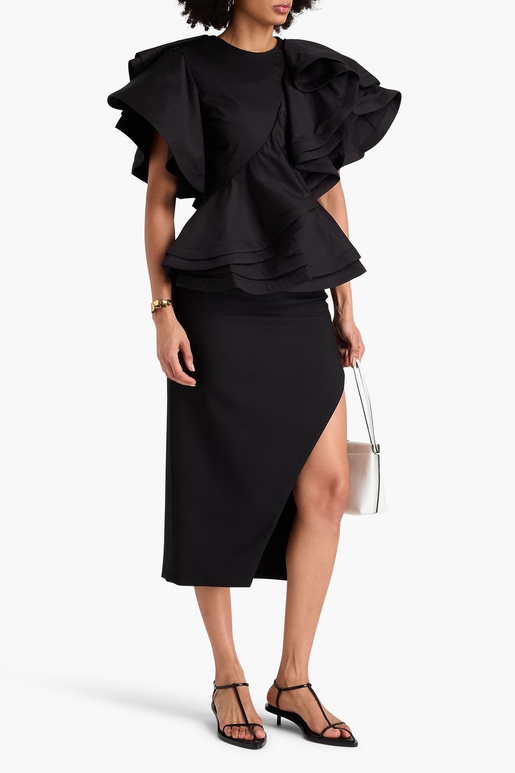 PALMER//HARDING Blossom ruffled cotton-poplin blouse