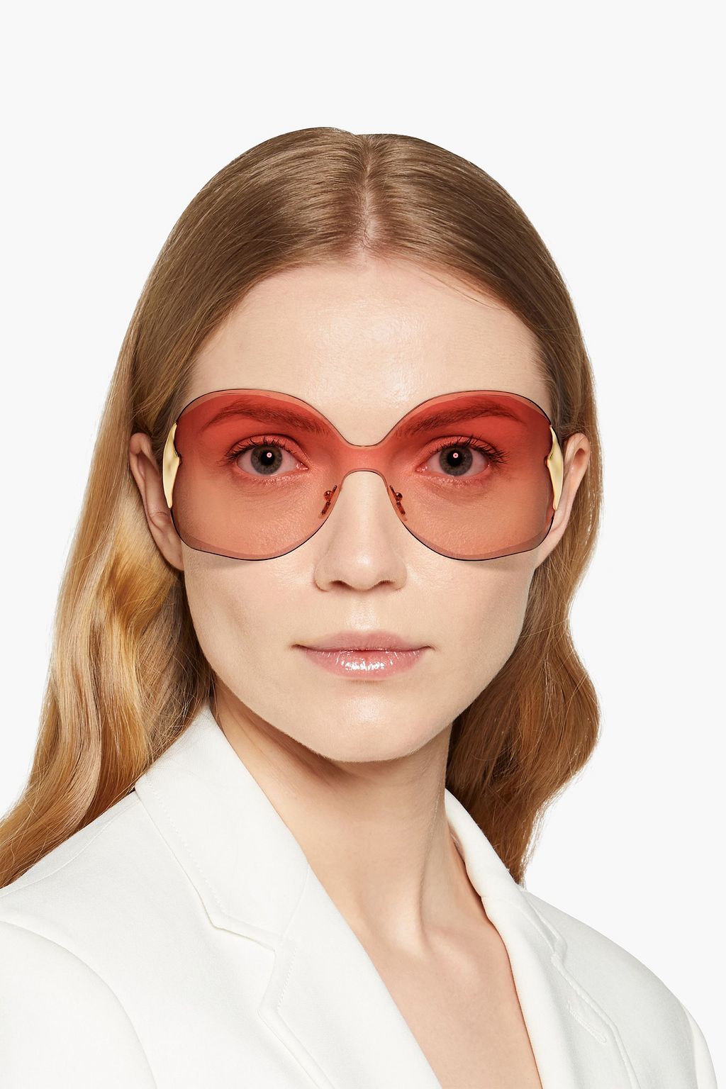 CHLOÉ Curtis round-frame acetate and gold-tone sunglasses