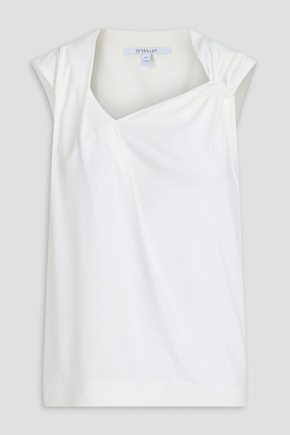 Derek Lam 10 Crosby Alya Draped Jersey Top In White