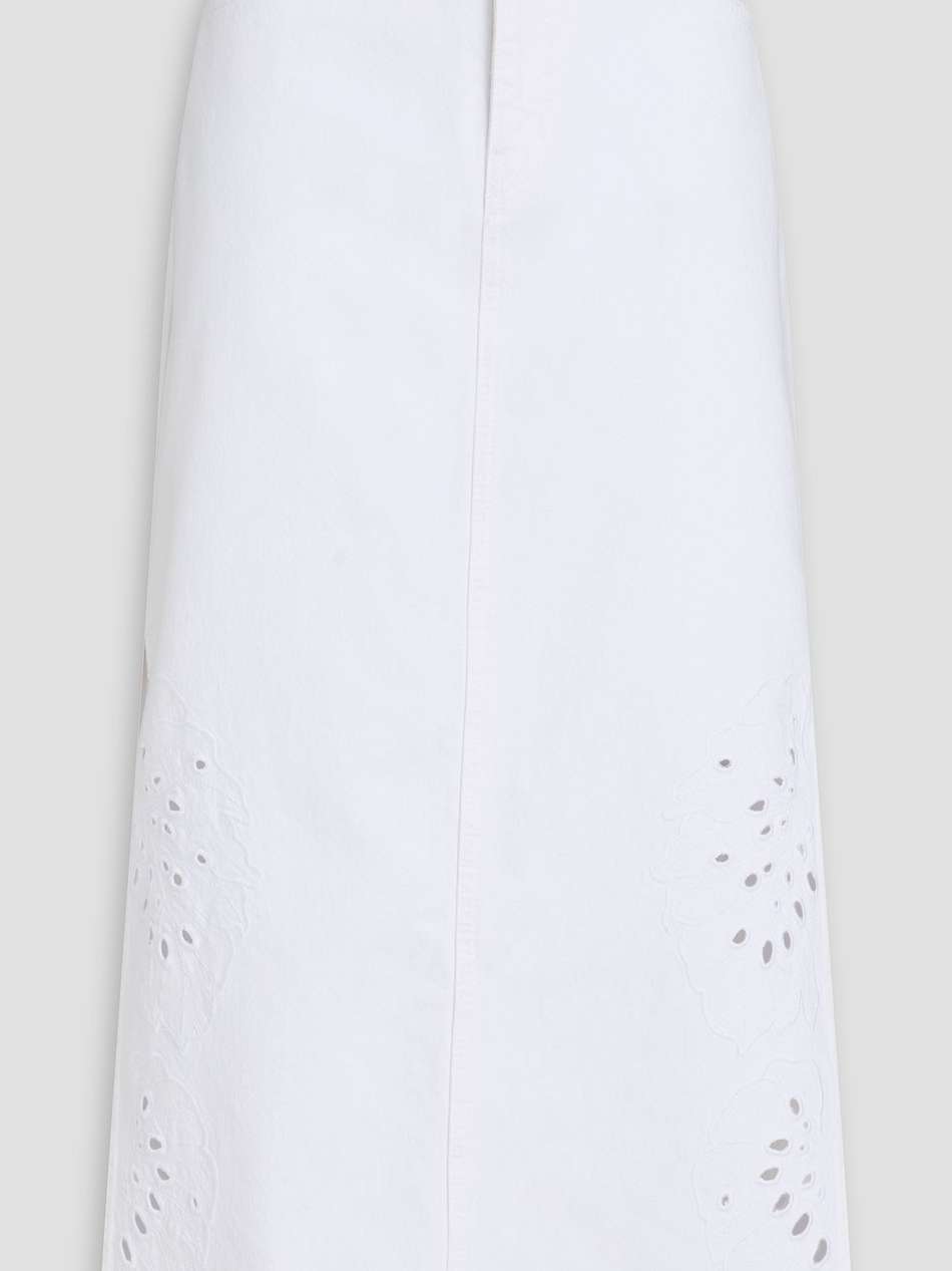 violet denim midi skirt