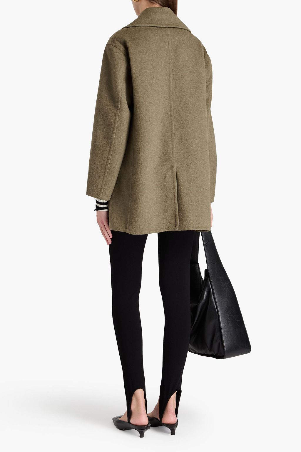 VINCE. Double-breasted wool-blend felt coat
