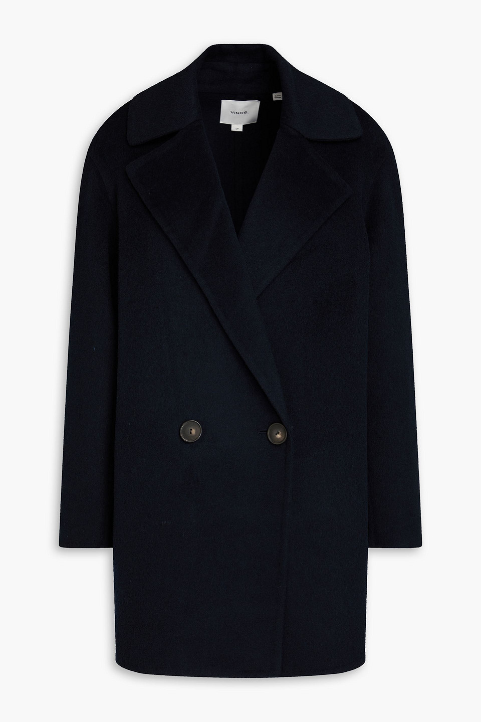 Vince Double-breasted Wool-blend Felt Coat In Nachtblau