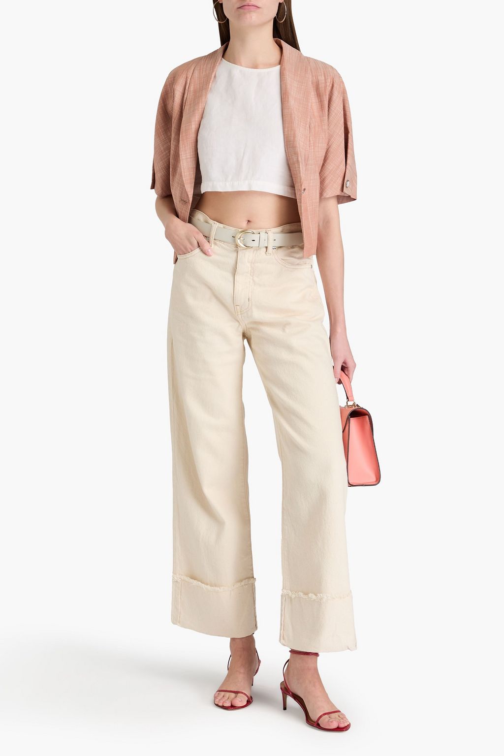 DEREK LAM 10 CROSBY جينز "كورين" بأرجل مستقيمة وخصر عالٍ