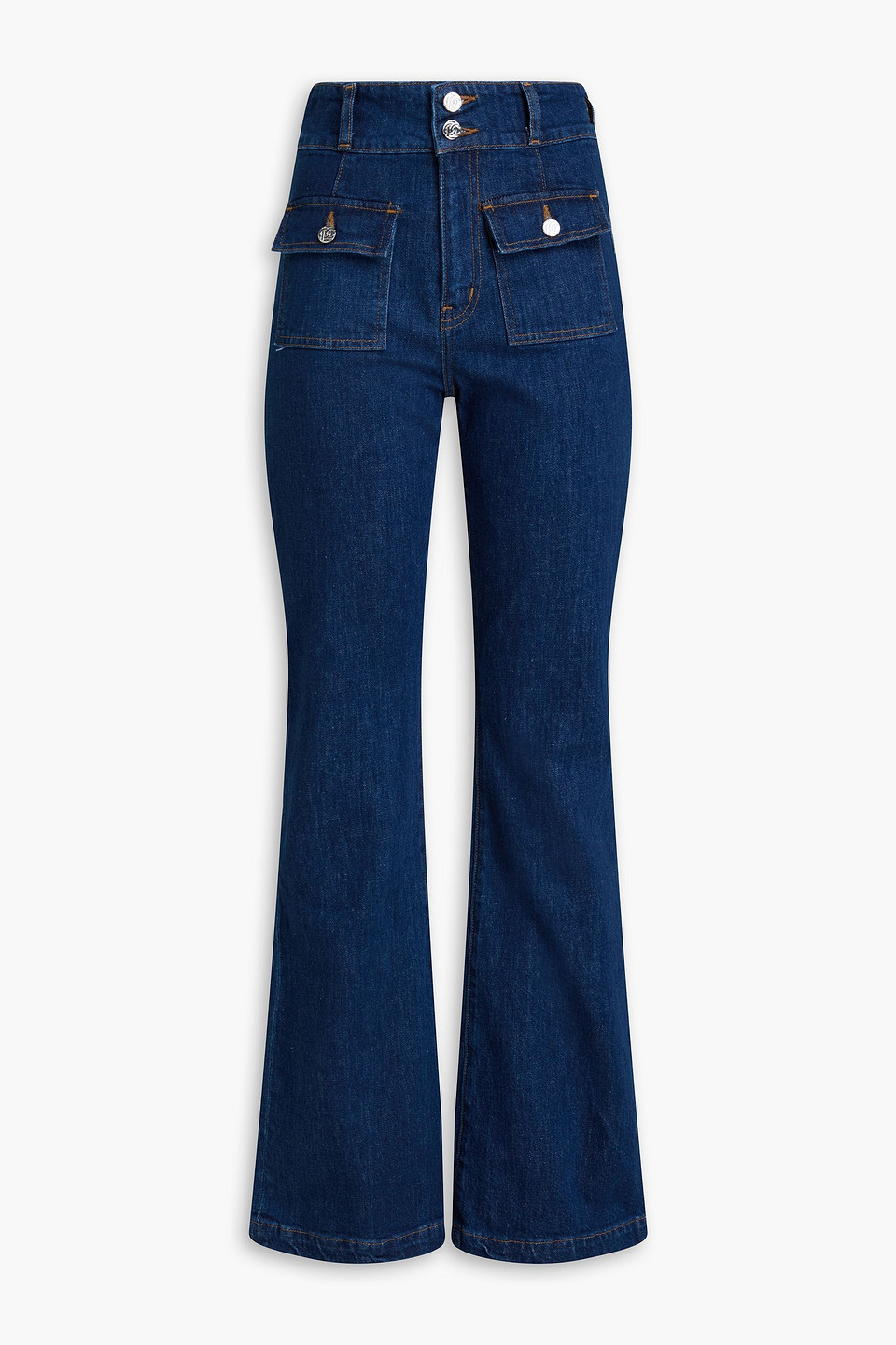 Derek Lam 10 Crosby Barlow High-rise Flared Jeans In Dark Denim