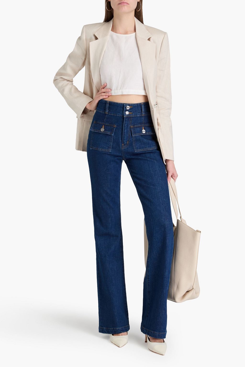 DEREK LAM 10 CROSBY 하이라이즈 플레어 진