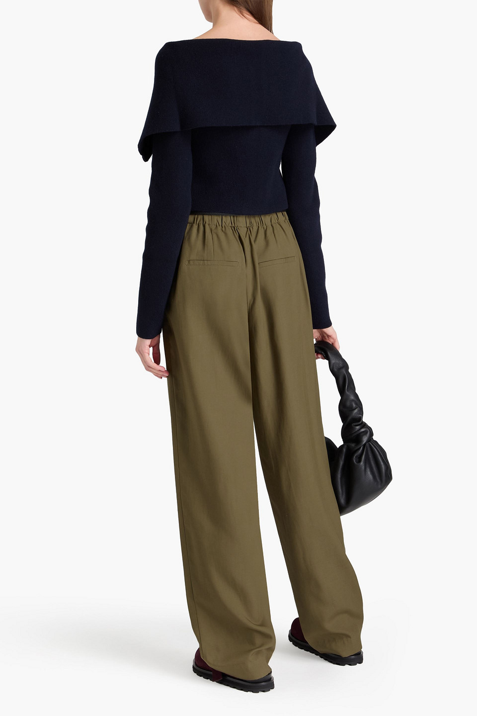 Vince Lyocell And Linen-blend Wide-leg Pants In Military-grün
