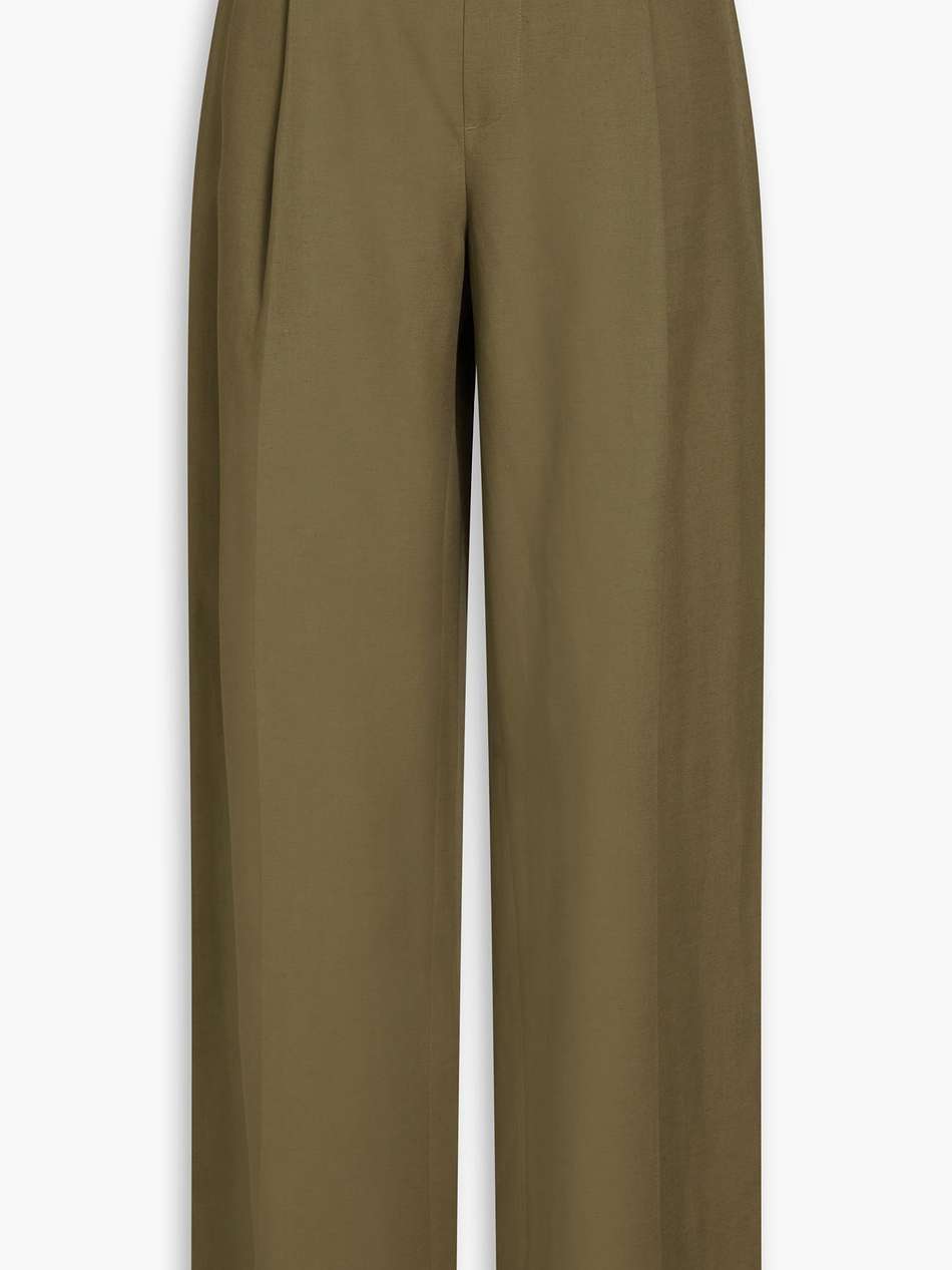 lyocell and linen-blend wide-leg pants