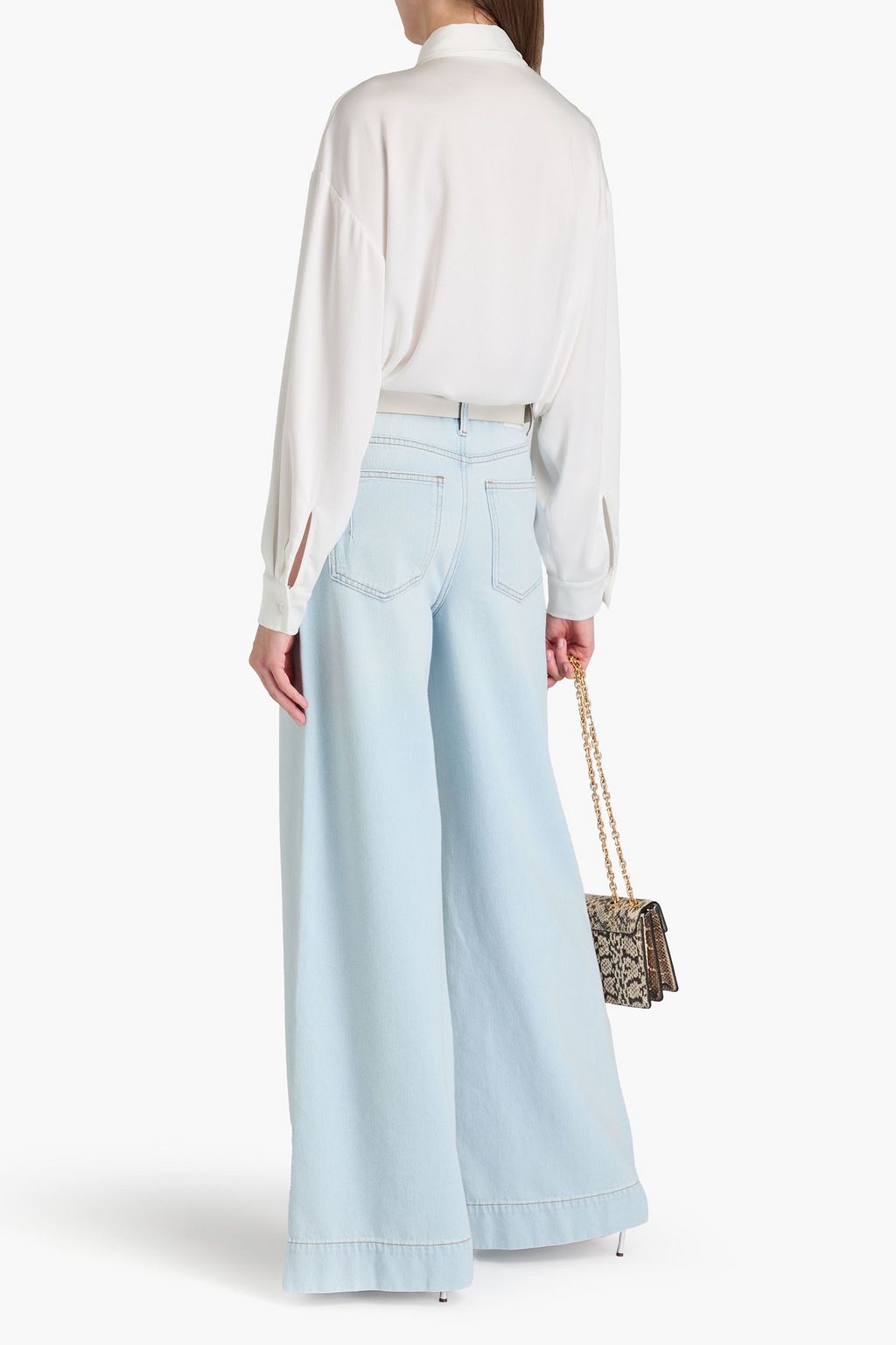 DEREK LAM 10 CROSBY جينز "كورالي" بأرجل واسعة وخصر عالٍ بلون باهت