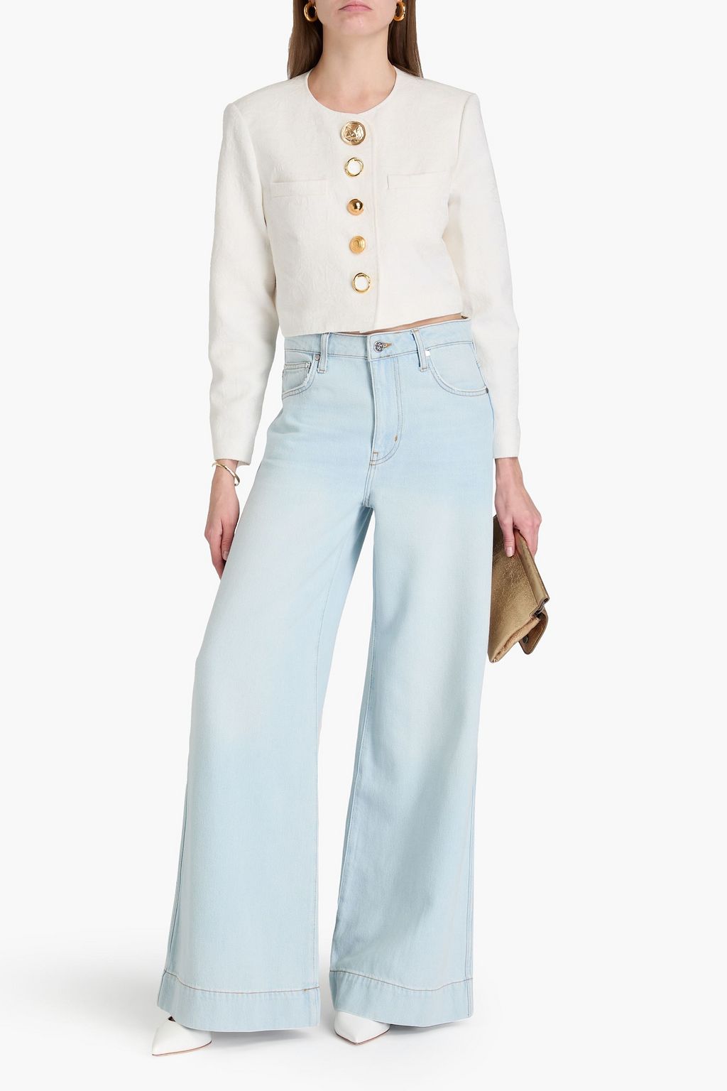 DEREK LAM 10 CROSBY Juliette cropped jacquard jacket