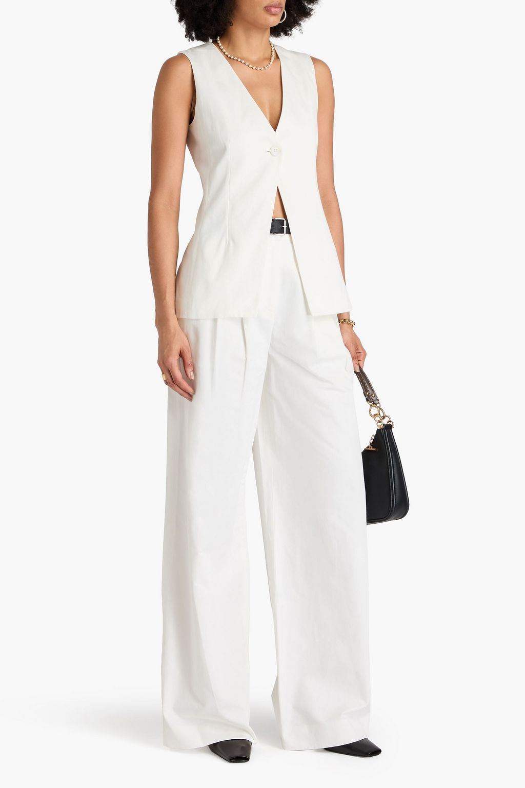DEREK LAM 10 CROSBY Francesca cotton and TENCEL™-blend twill vest