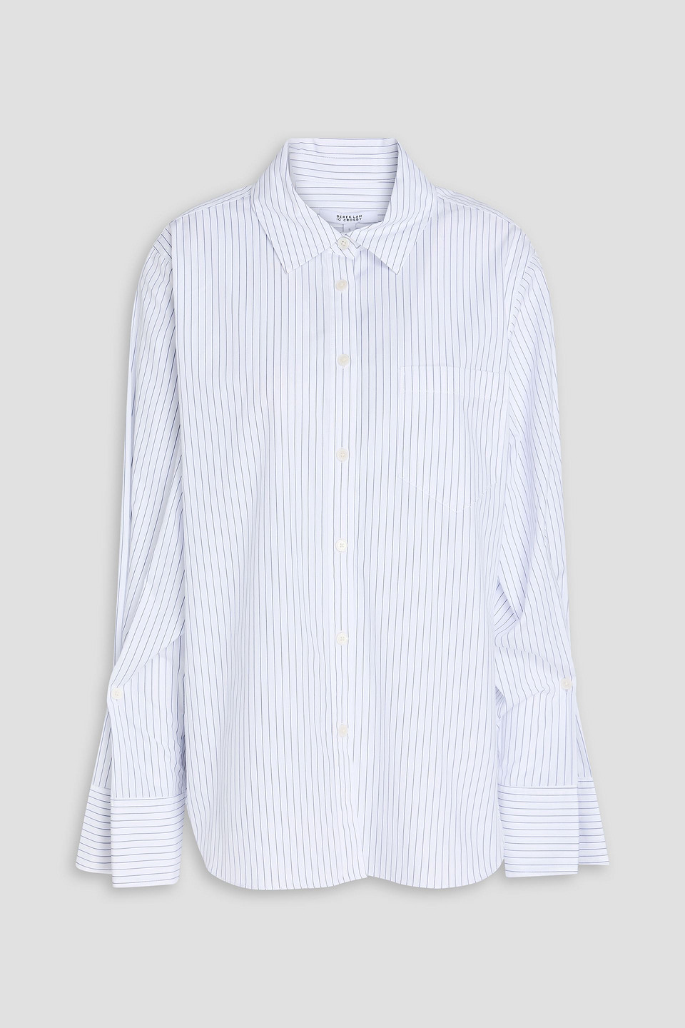 Derek Lam 10 Crosby Wesley Striped Cotton-poplin Shirt In Navy