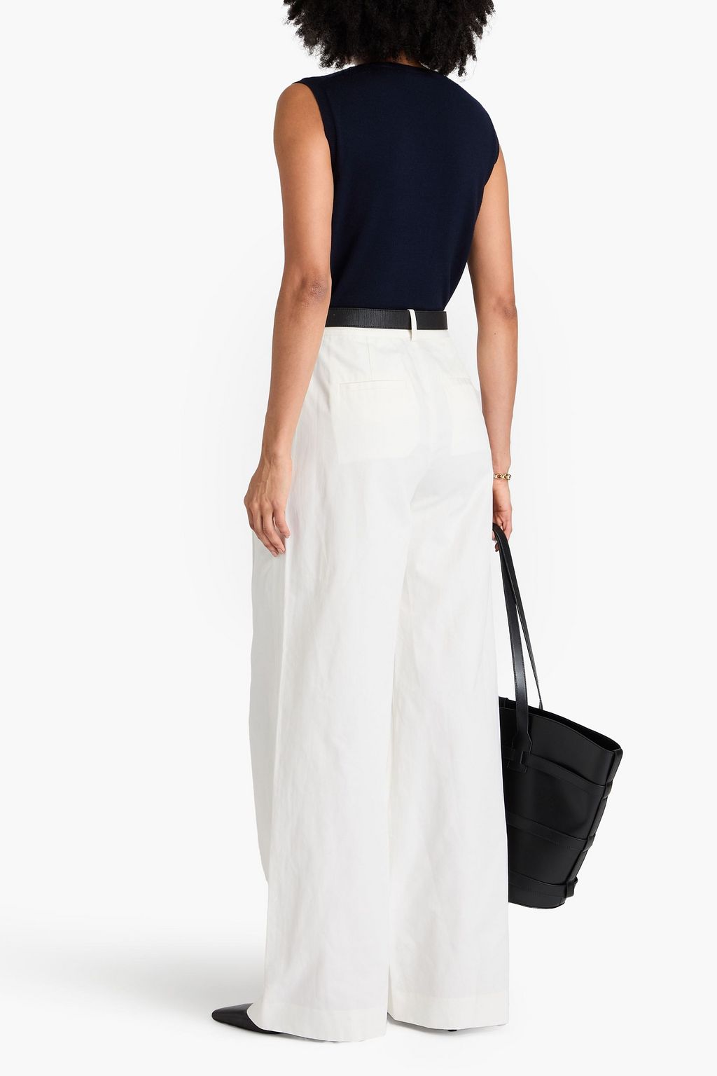 DEREK LAM 10 CROSBY 코튼 텐셀™ 혼방 트윌 와이드 레그 팬츠