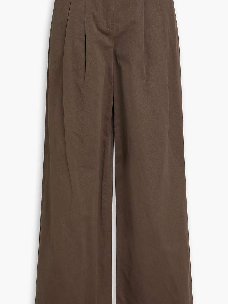 juliana cotton and tencel™-blend twill wide-leg pants