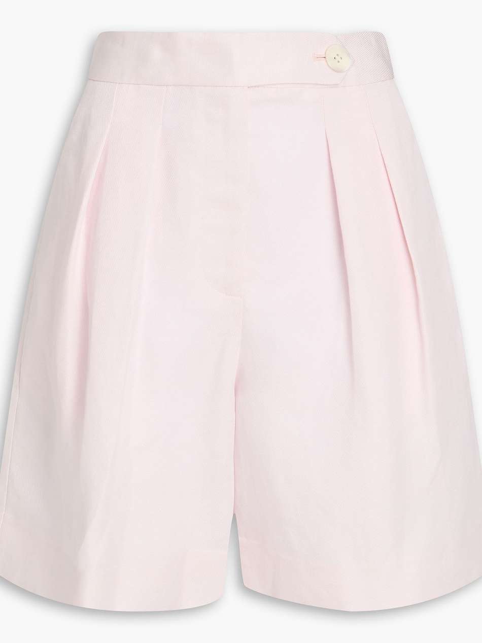 terri linen and lyocell- blend twill shorts