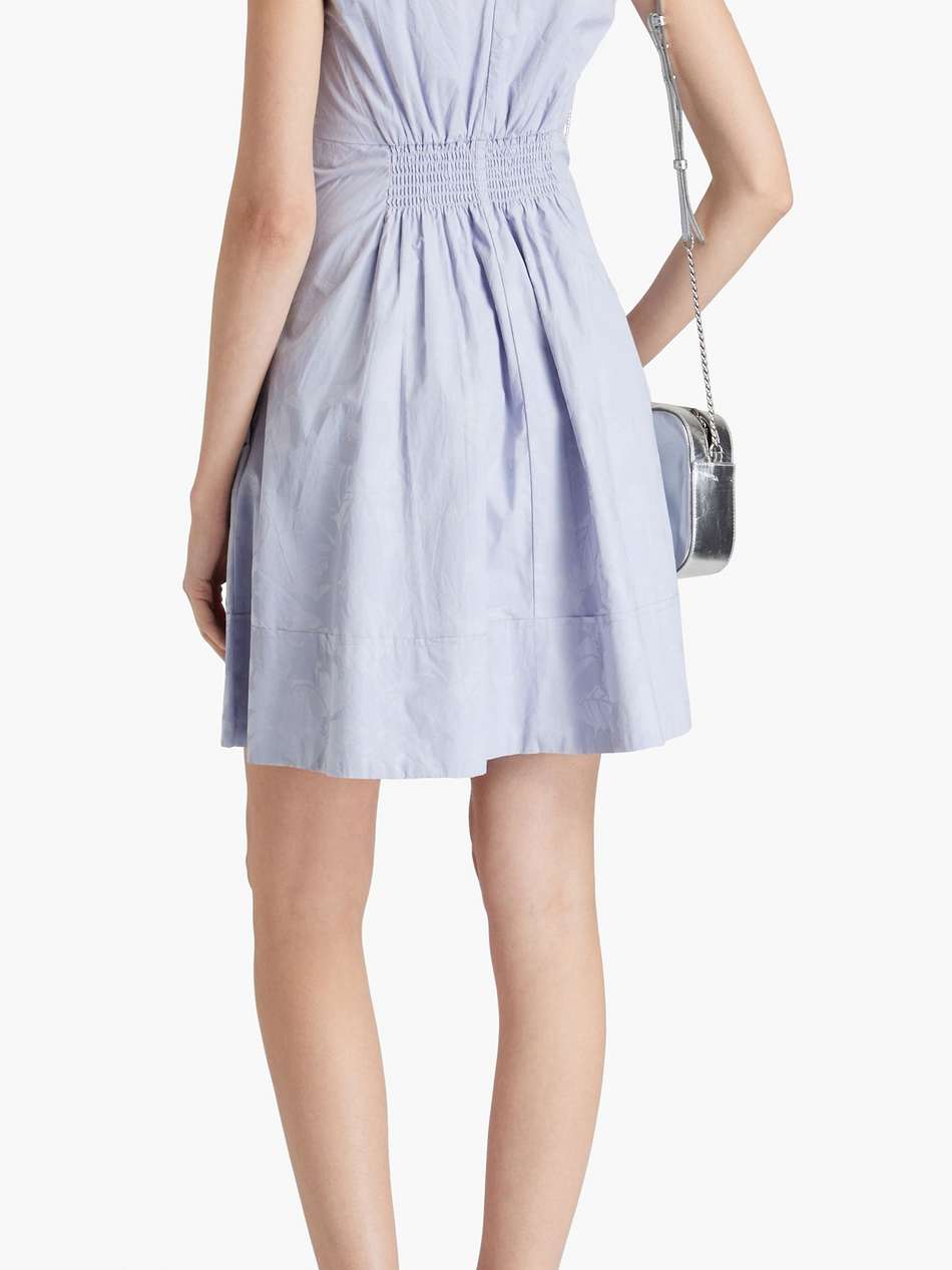 concha pintucked floral-print cotton-poplin mini dress