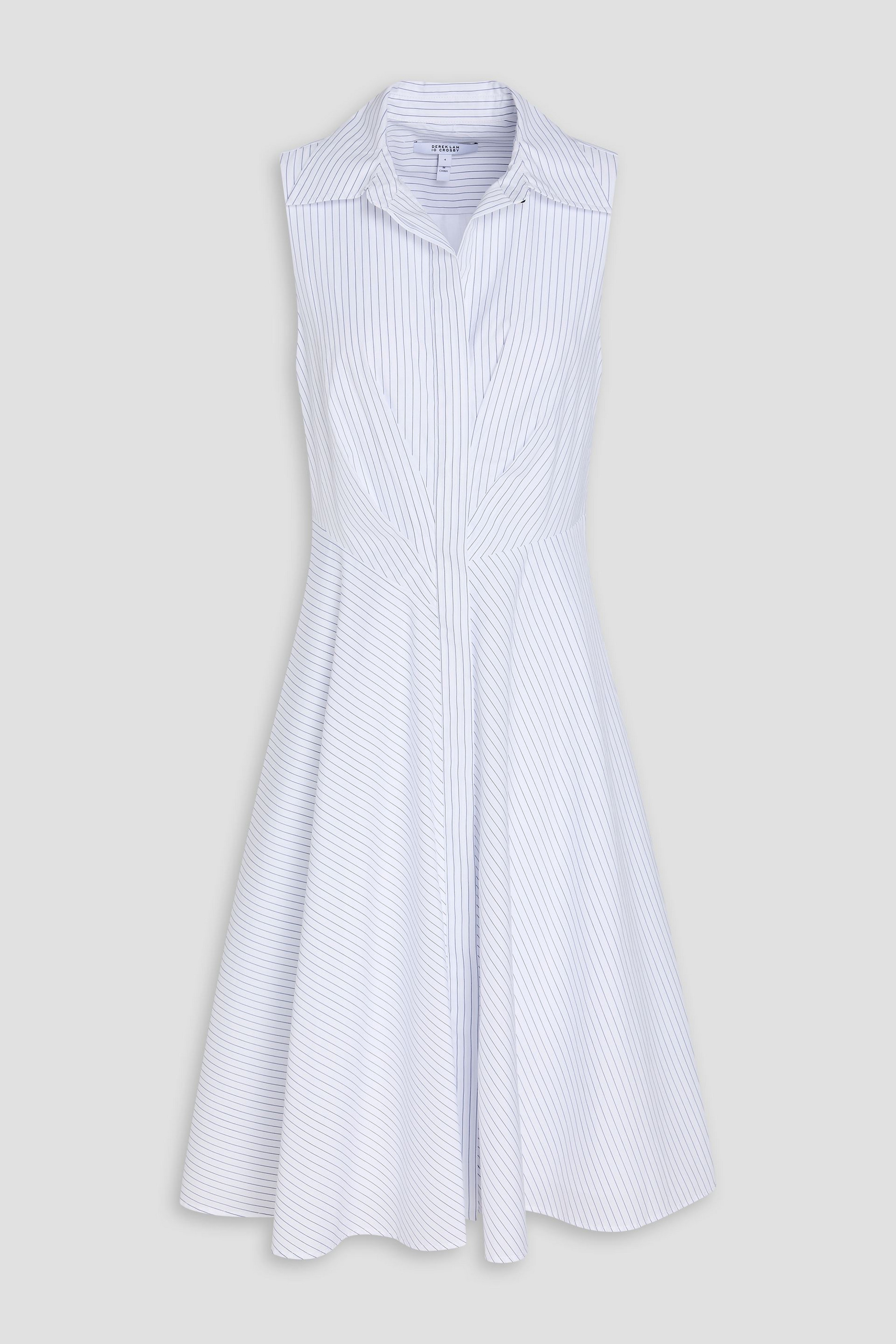 DEREK LAM 10 CROSBY Reena striped cotton-poplin shirt dress