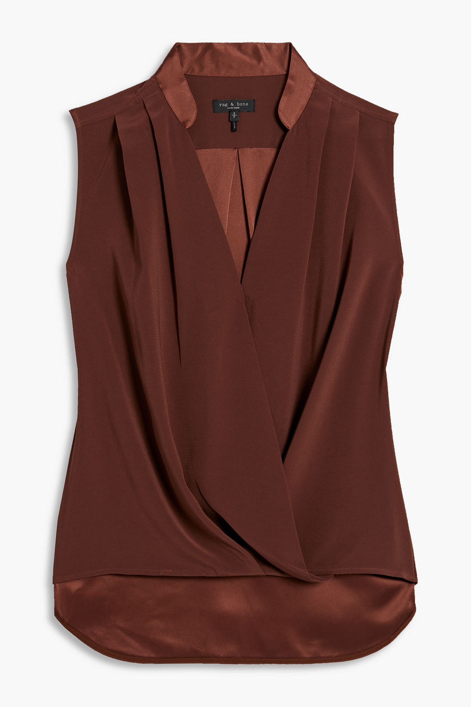 Rag & Bone Meredith Sleeveless Surplice Top In Brown