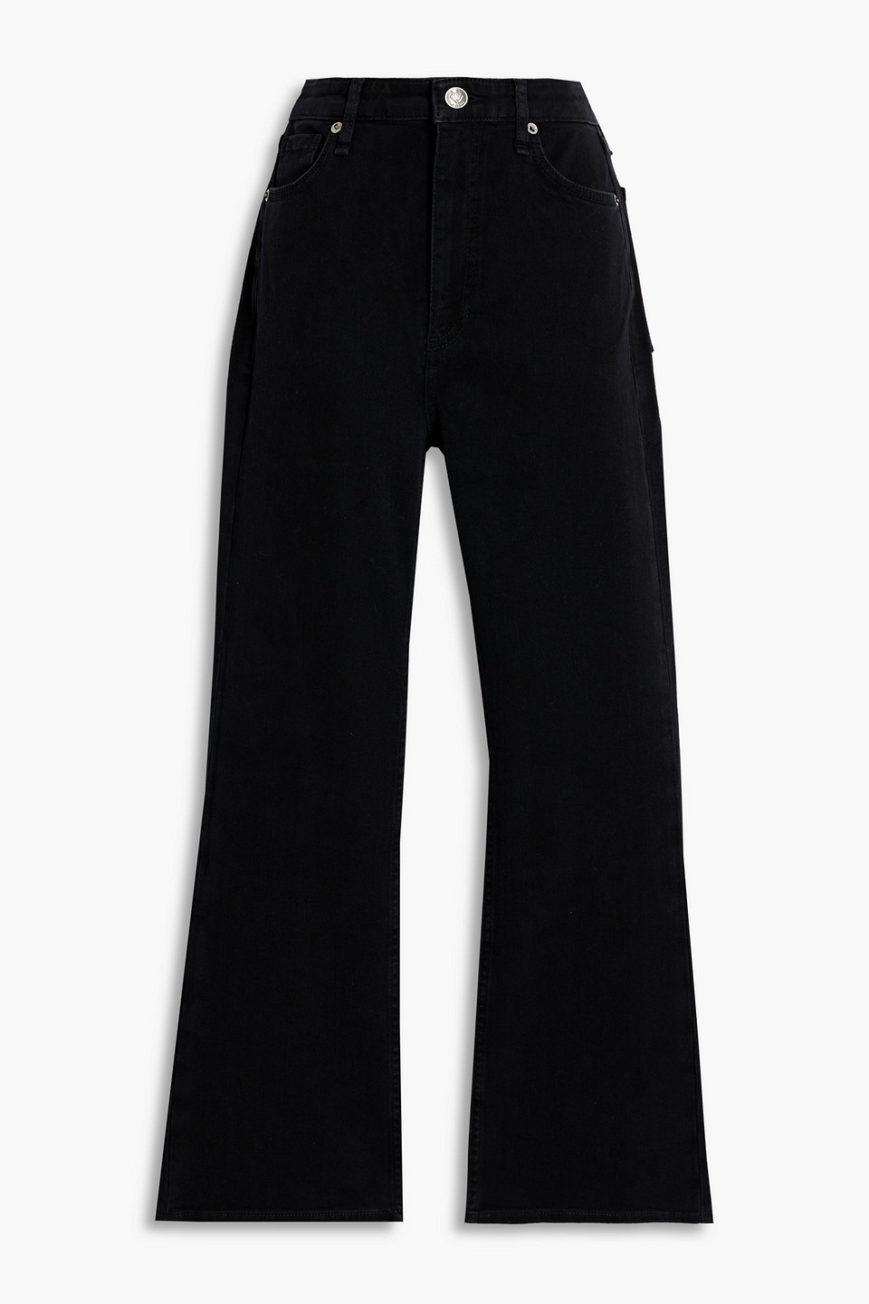 Rag & Bone Casey Cropped High-rise Flared Jeans In Black