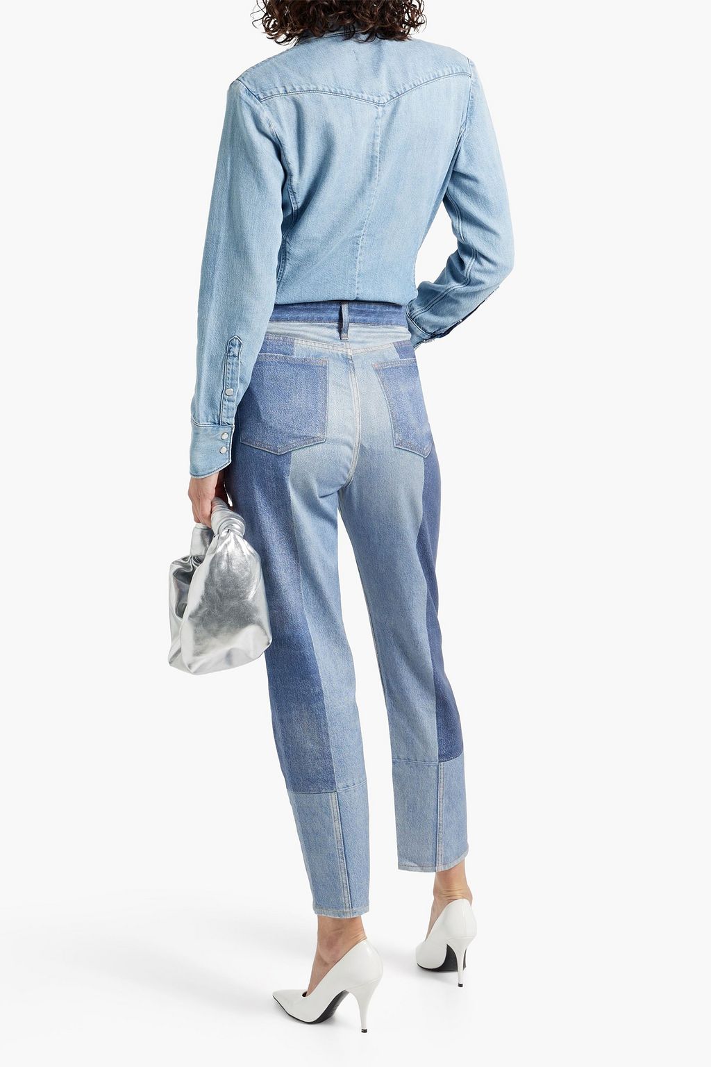 RAG & BONE Nina Miramar patchwork-effect stretch cotton and Lyocell-blend slim-leg pants