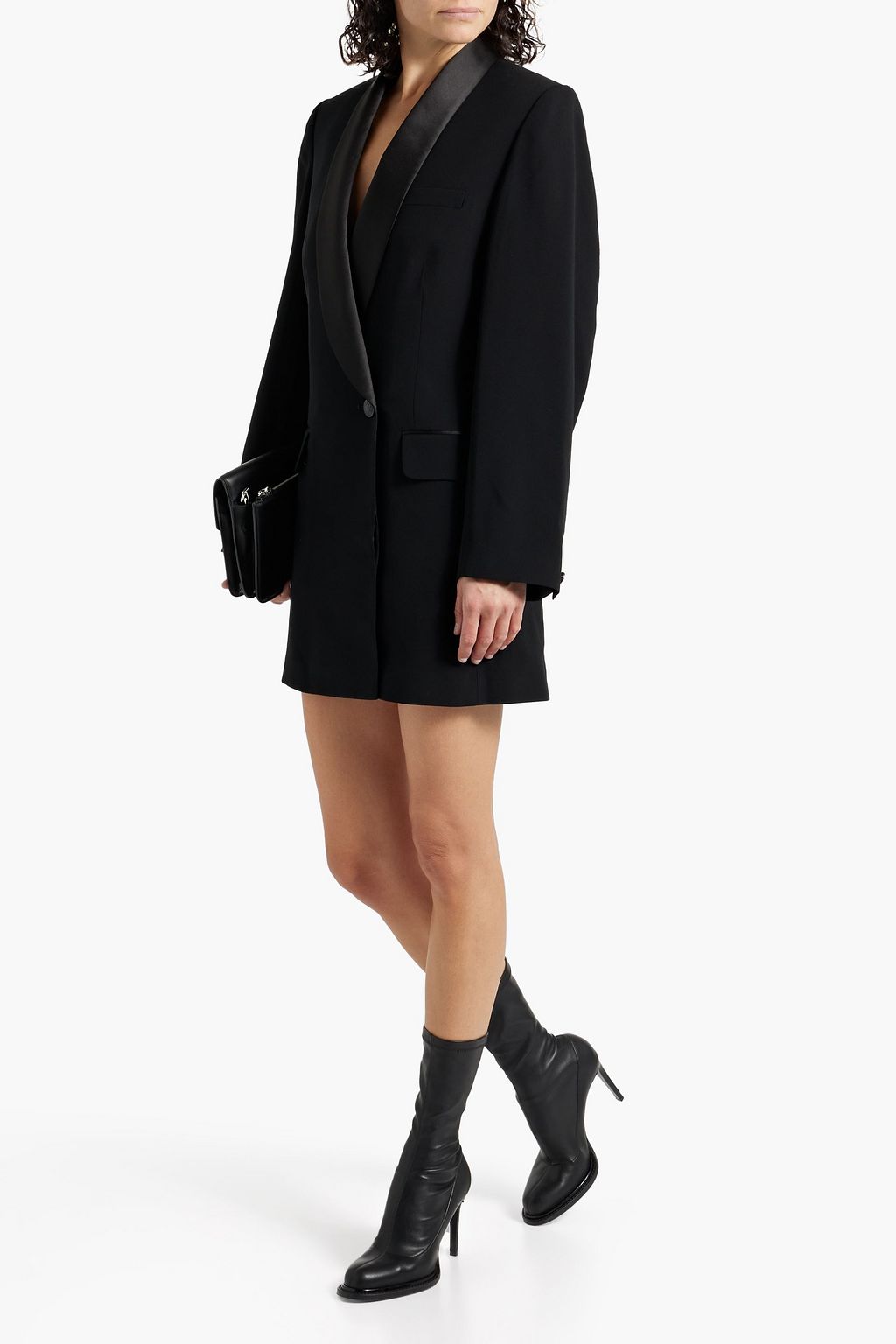 RAG & BONE Femi double-breasted satin-trimmed crepe mini dress