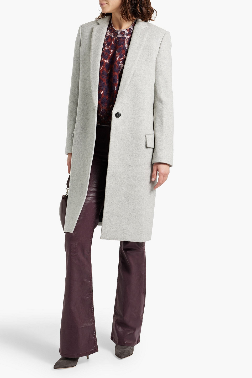 Rag & Bone Ava Wool-blend Felt Coat In Light Gray