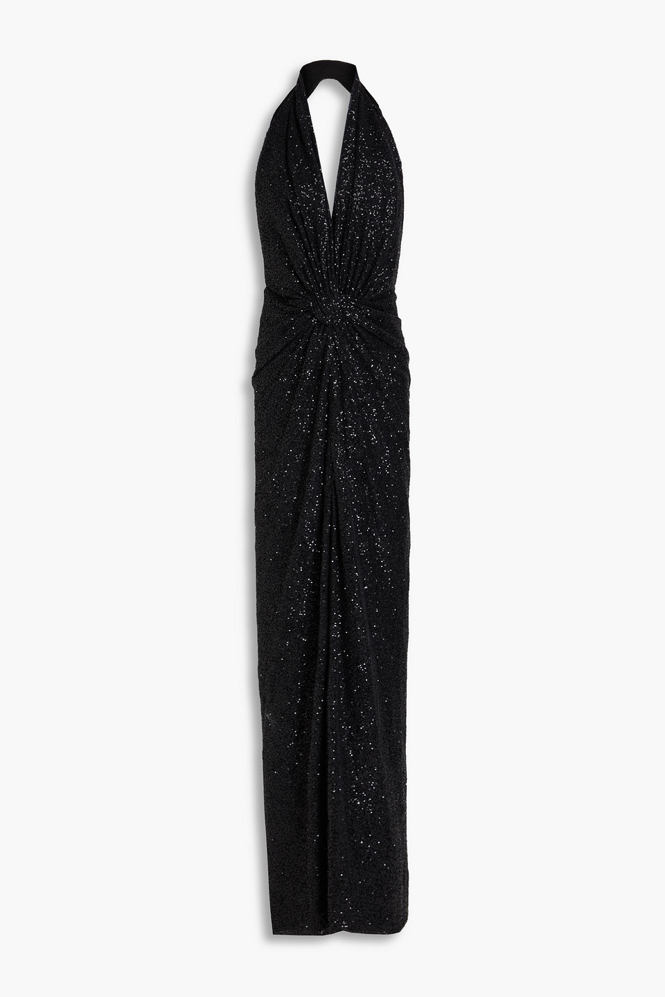 Costarellos Open-back Sequined Tulle Gown In Schwarz