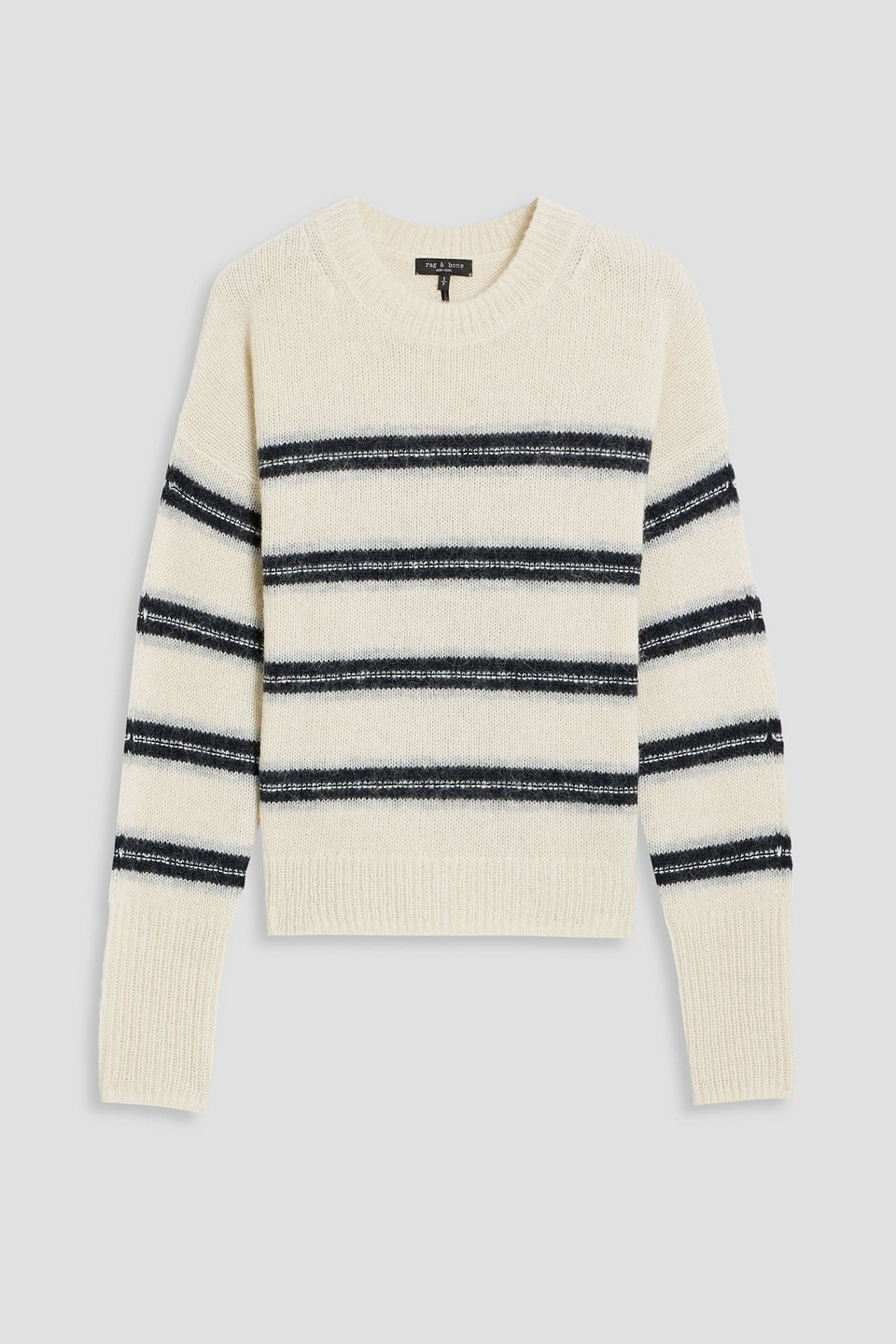 Rag & Bone Kelly Striped Intarsia-knit Sweater In Ivory