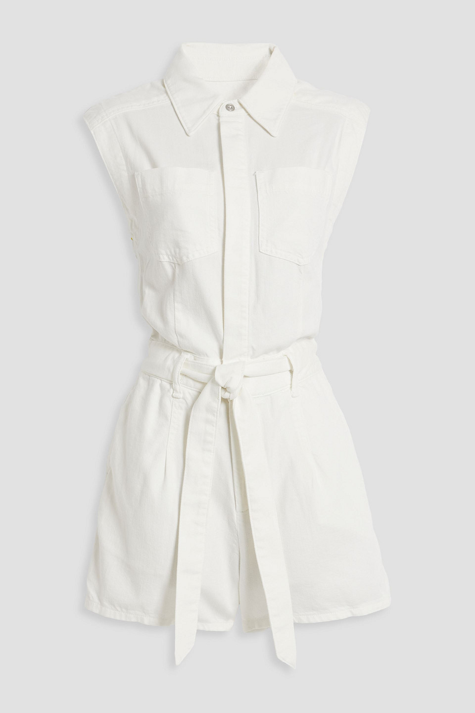 Rag & Bone Eliza Cotton And Lyocell-blend Twill Playsuit In White