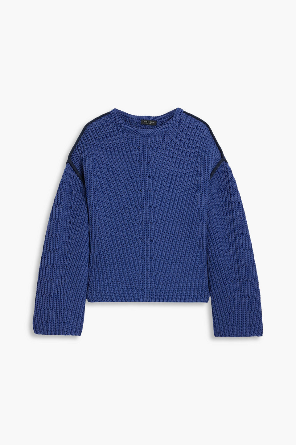 Rag & Bone Shane Ribbed Cotton-blend Jumper In Indigo