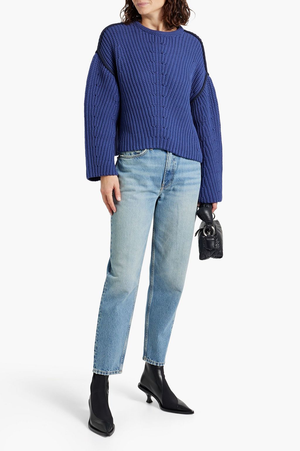 RAG & BONE كنزة رياضية "شين" من مزيج من القطن المضلّع