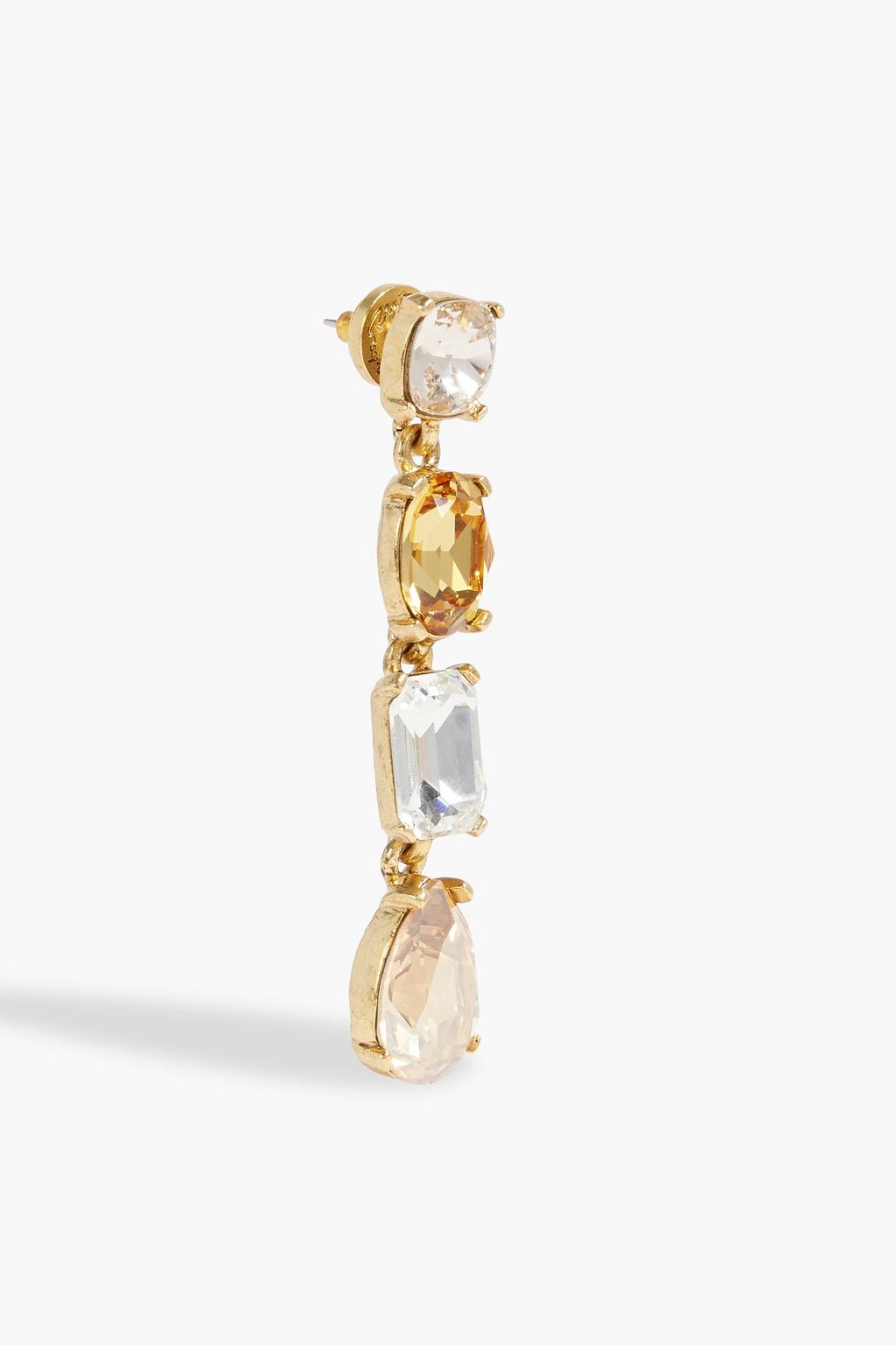 OSCAR DE LA RENTA Silver-tone crystal earrings