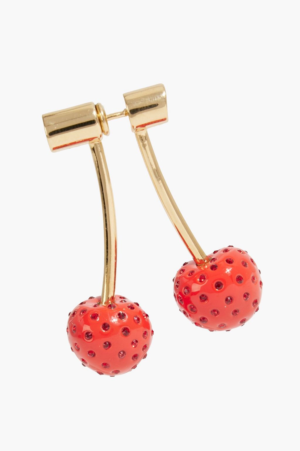 OSCAR DE LA RENTA Gold-tone, enamel and crystal earrings