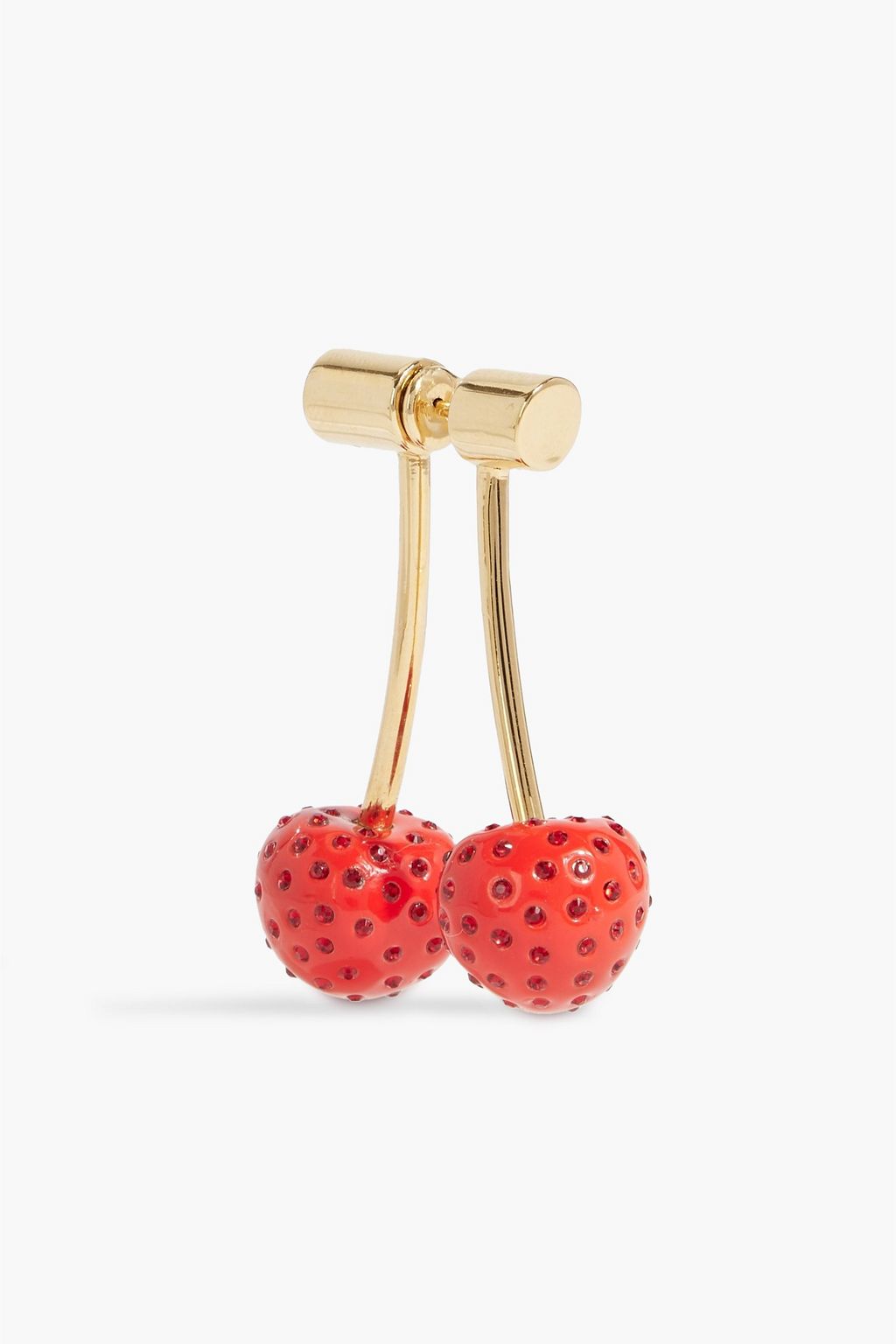 OSCAR DE LA RENTA Gold-tone, enamel and crystal earrings