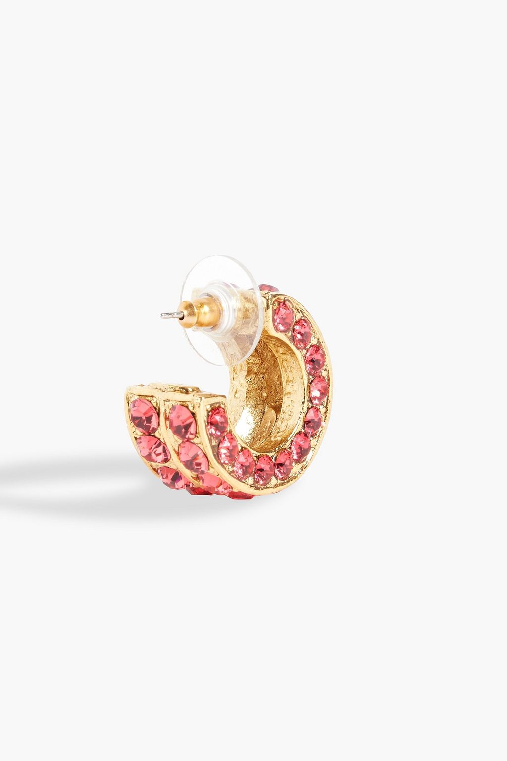 OSCAR DE LA RENTA Gold-tone crystal hoop earrings
