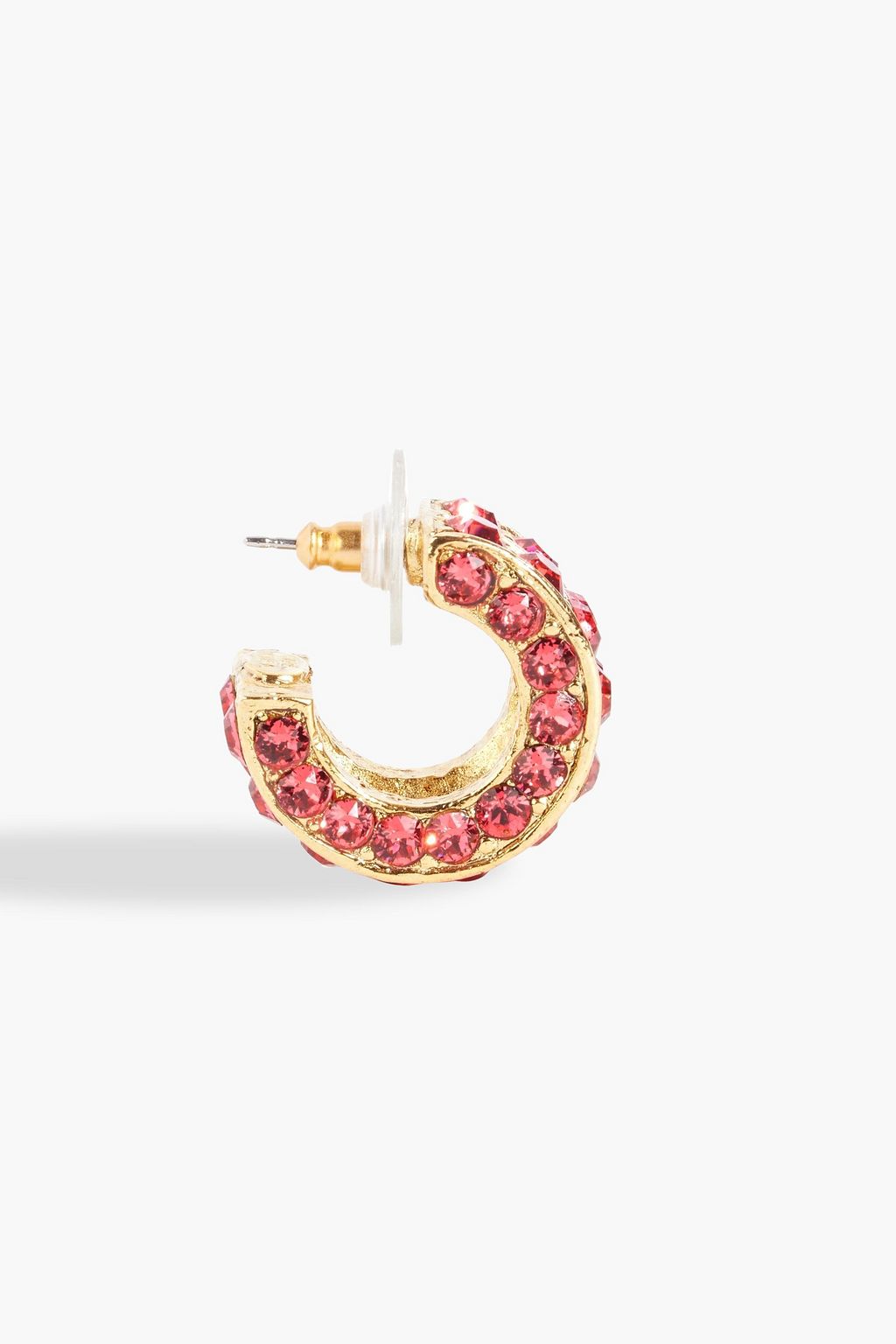 OSCAR DE LA RENTA Gold-tone crystal hoop earrings