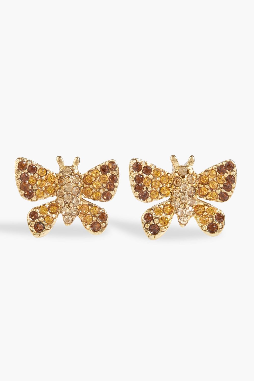 Gold tone crystal earrings gold One Size