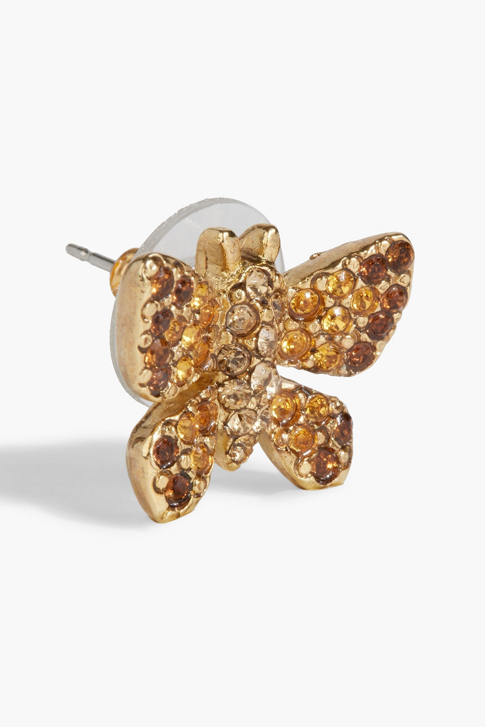 Shop Oscar De La Renta Gold-tone Crystal Earrings
