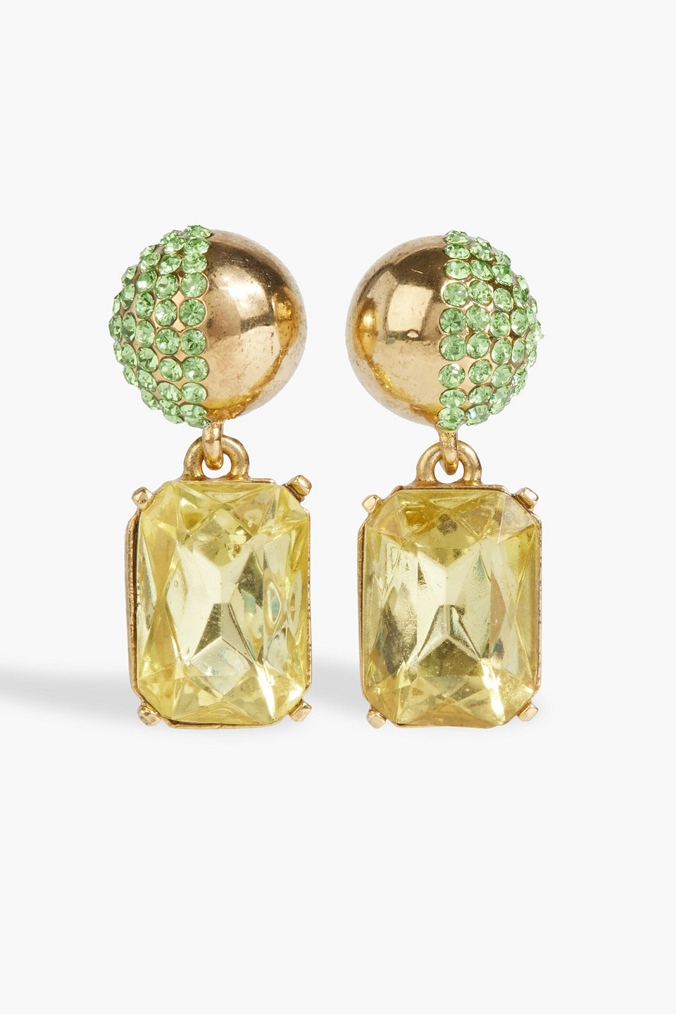 Oscar De La Renta Gold-tone Crystal Earrings