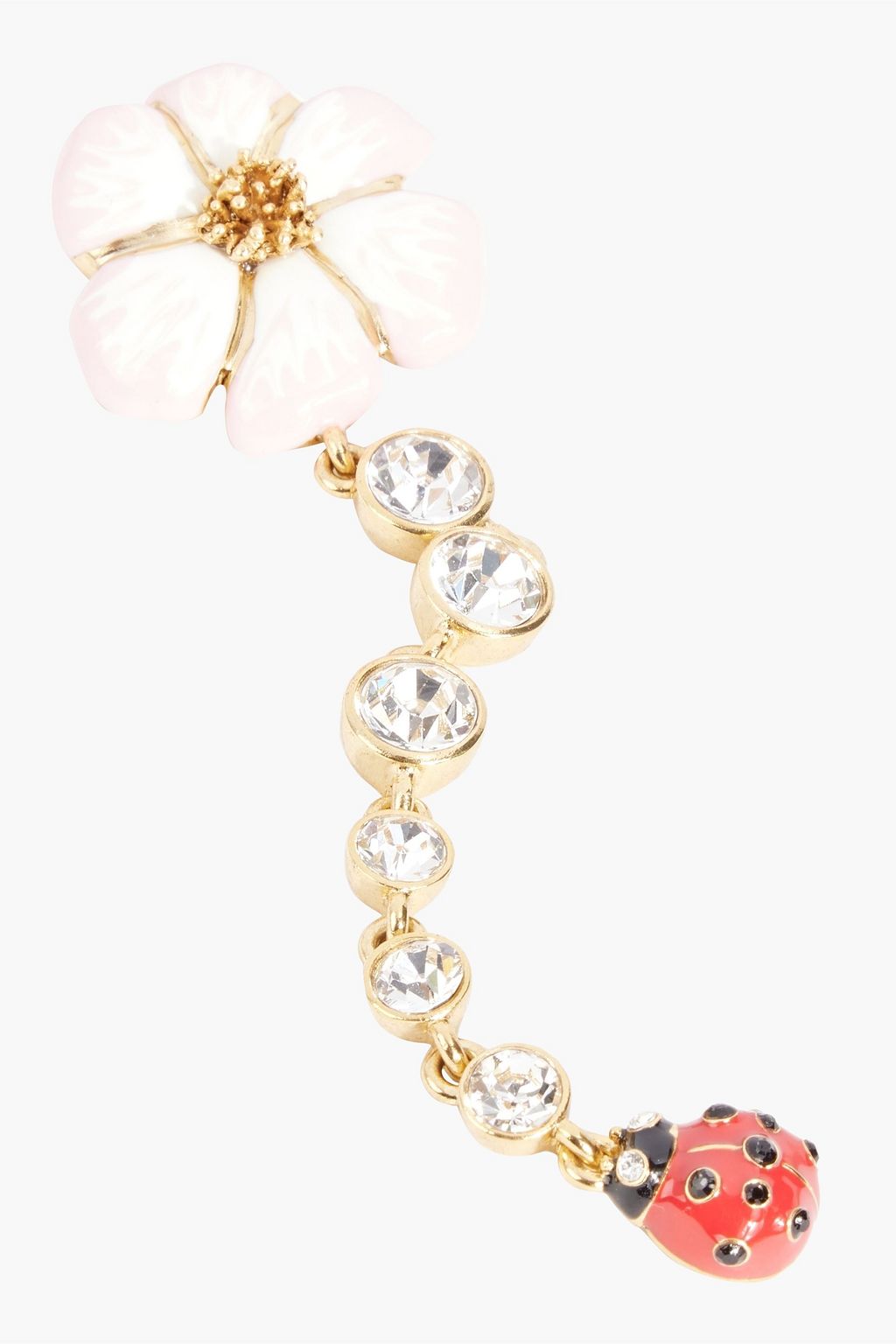 OSCAR DE LA RENTA Gold-tone, enamel and crystal earrings