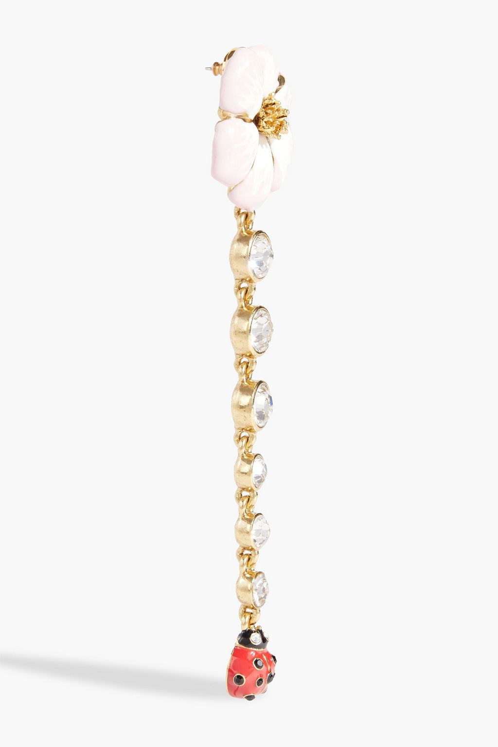 OSCAR DE LA RENTA Gold-tone, enamel and crystal earrings