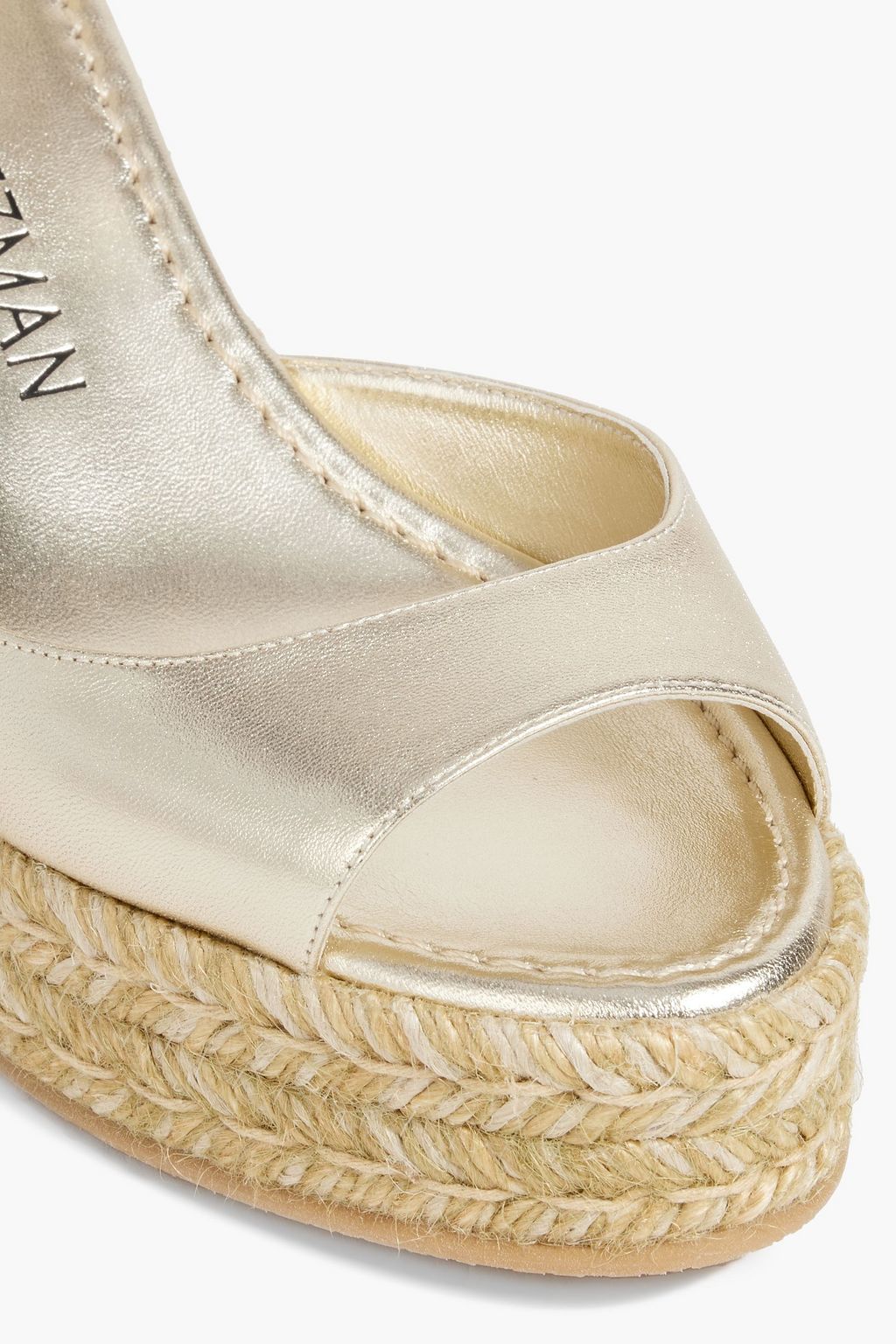 STUART WEITZMAN レザー エスパドリーユウェッジサンダル メタリック