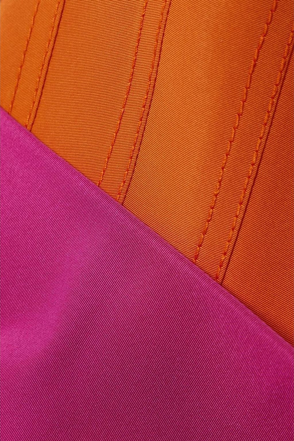 CAROLINA HERRERA Color-block silk-faille midi dress