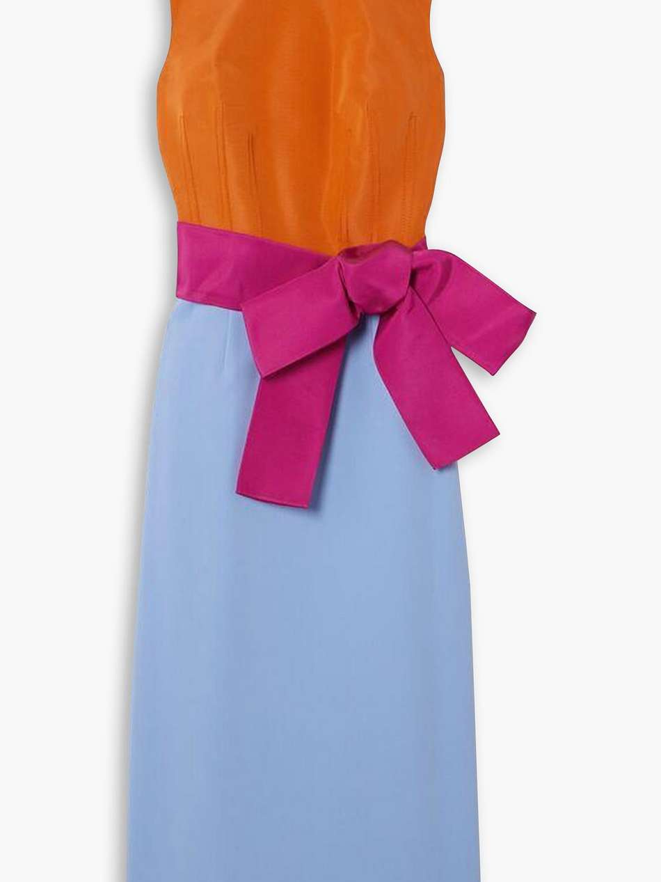 color-block silk-faille midi dress