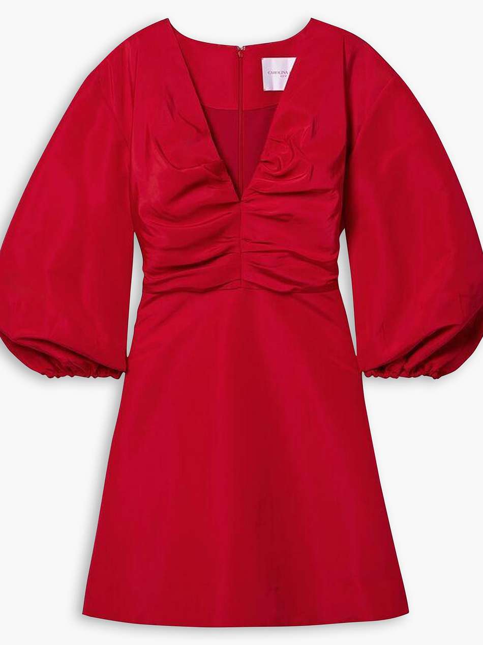 silk-faille mini dress