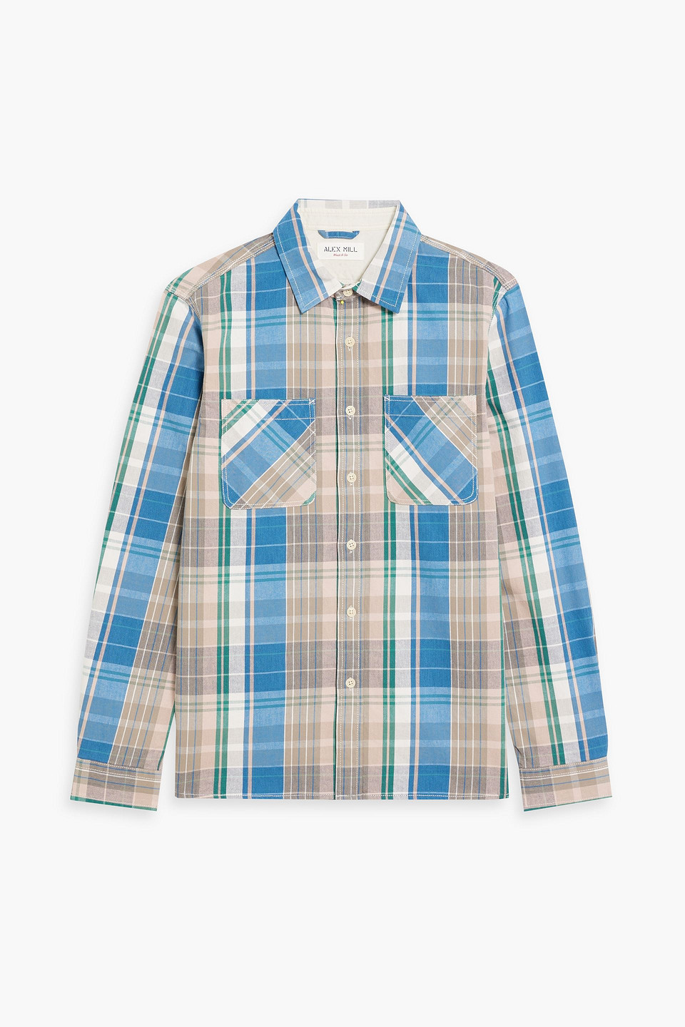 Checked cotton-twill shirt