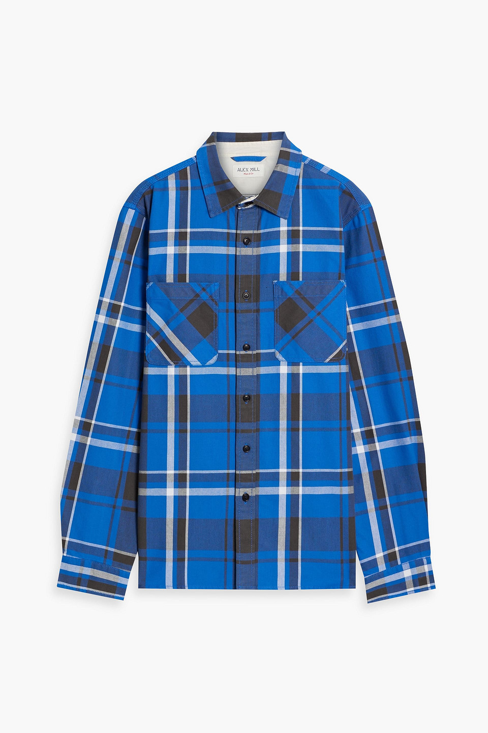 Alex Mill Checked Cotton-twill Shirt In Royal Blue