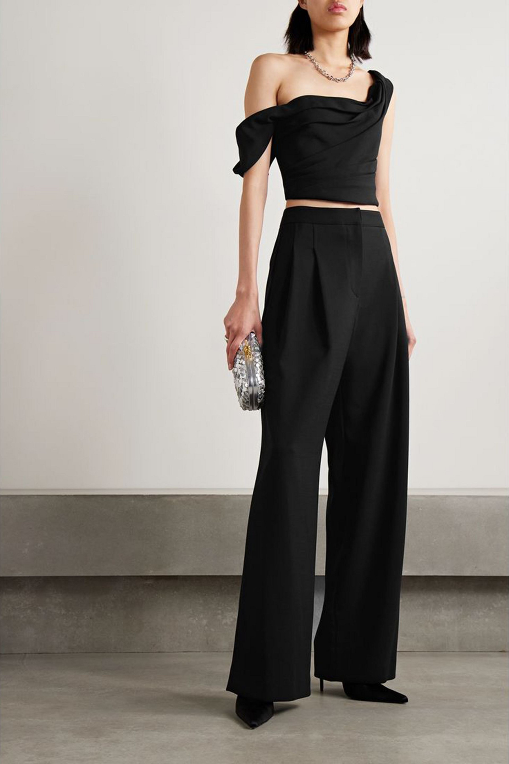 Carolina Herrera Wool-blend crepe wide-leg pants