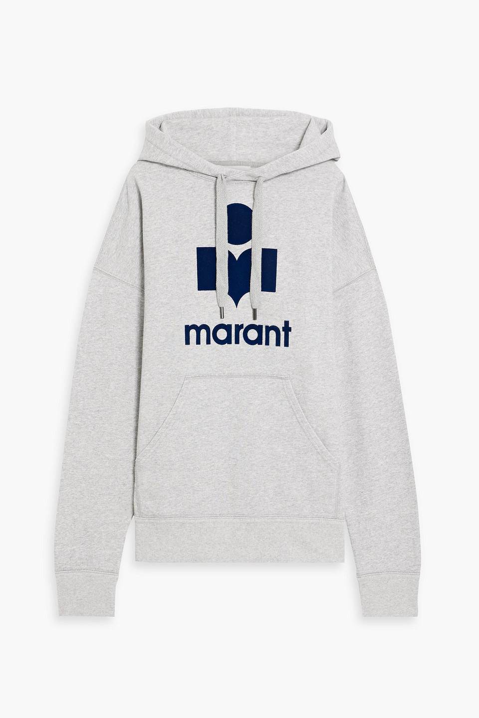 Isabel Marant Heathered Grey Hoodie With Contrasting Logo In Light Gray