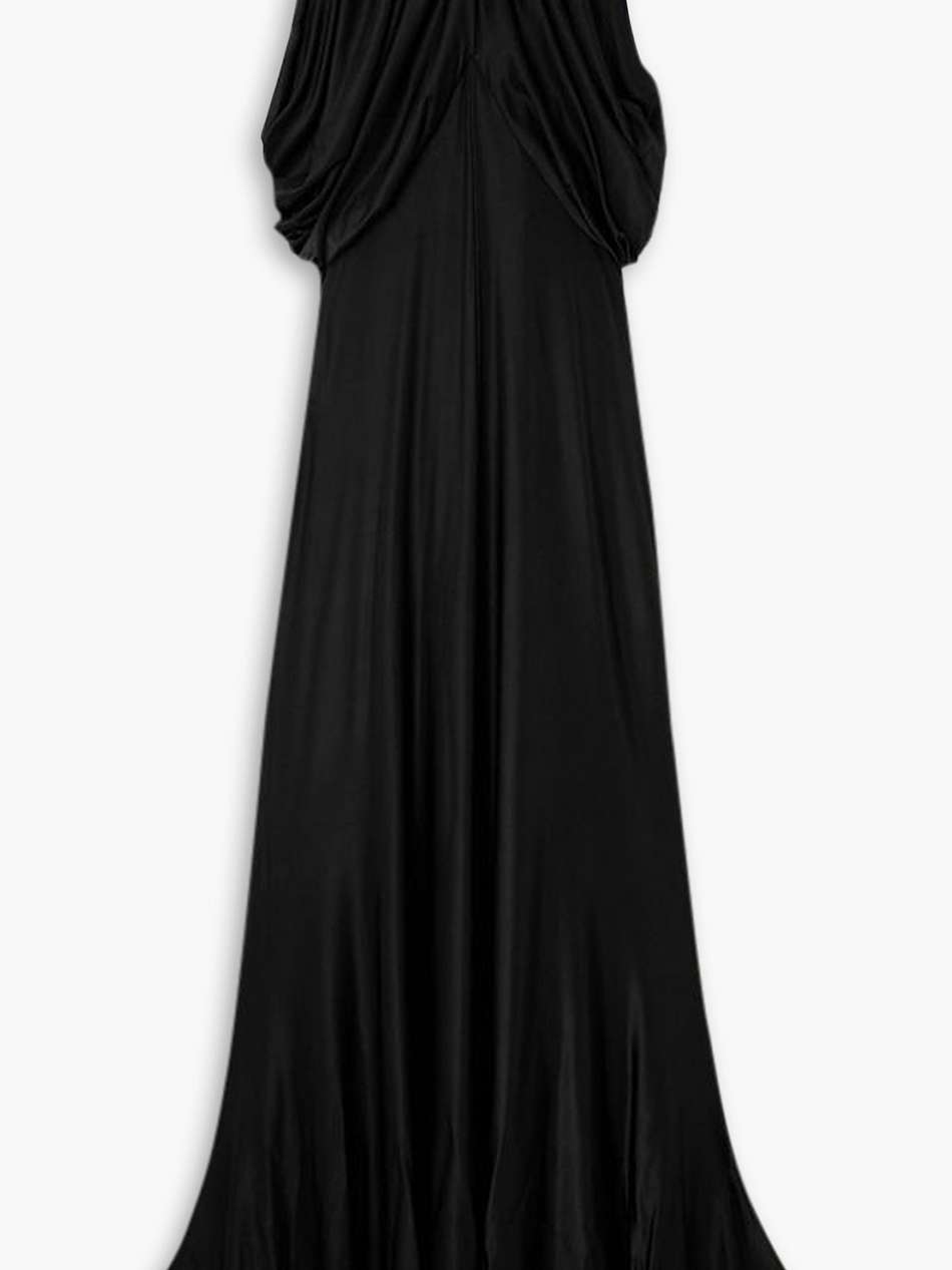 draped stretch-jersey midi dress